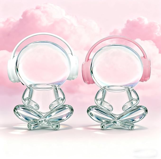 3D Printed Headphones Accessories for 17cm Doll(No Dolls)，for Dolls 3.94-6.69inch(10-17cm) in Size，Suitable for Daily Display, Great As a Gift(White Headphones)