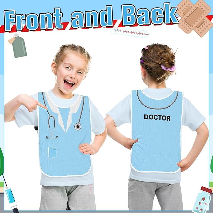 Panitay 12 Pcs Kids Dressing up Costumes Toddler Kids Dress up Vests for Boys Girls Party Pretend Play Costume Supplies