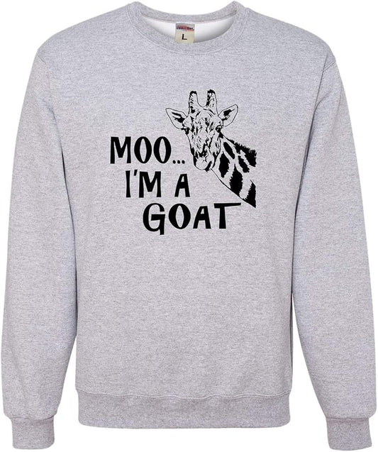 Go All Out Adult Moo I'm A Goat Funny Animal Sweatshirt Crewneck