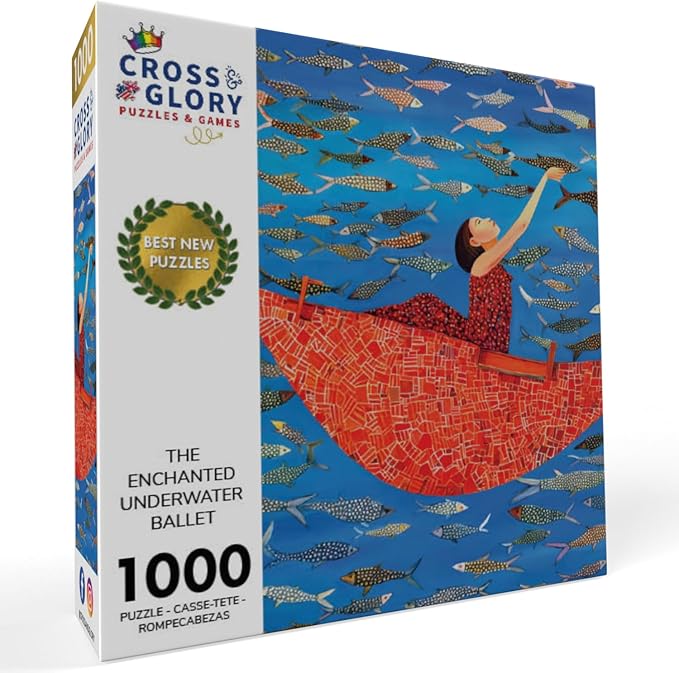 Cross & Glory - The Enchanted Underwater Ballet - 1000 Piece Jigsaw Puzzle for Adults | Modern Art Masterpiece | Vivid Undersea Illustration