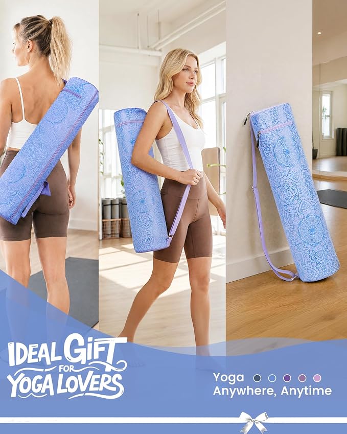 Gonex Yoga Mat Bag, Yoga Mat Carrier Full-Zip Exercise Yoga Mat Carry Bag for Women Men with 2 Multi-Functional Storage Cargo Pockets Extra Wide Adjustable Shoulder Strap