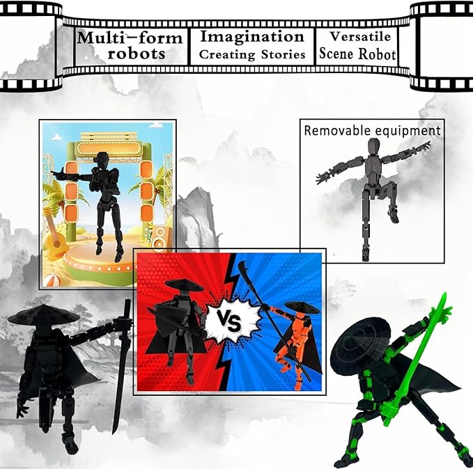 Already Assembled T13 Action Figure,Dummy 13 T13 Multi-Jointed Movable,for Collectors Desktop Decorations t-13 Movability 3D Printed Toys (Red)