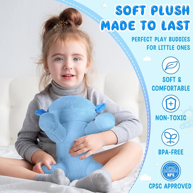 Axolotl Plush Toy, Soft Cute Axolotl Stuffed Animal, Kids Plushie Pillow Doll. Blue