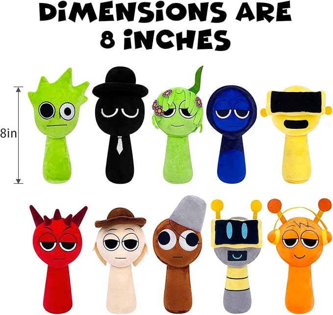 Plush Toys, Horror Games Plushies Toy for Fans, Soft Stuffed Animal Pillow Figure Doll Christmas Birthday Gifts for Adult Kids (10 Pcs)