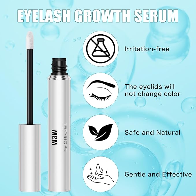Eyebrow Serum,W3W Eyebrow Growth Serum Advanced Formula for Boost Longer, Fuller, and Thicker Brows Lashes,3 ML (White)