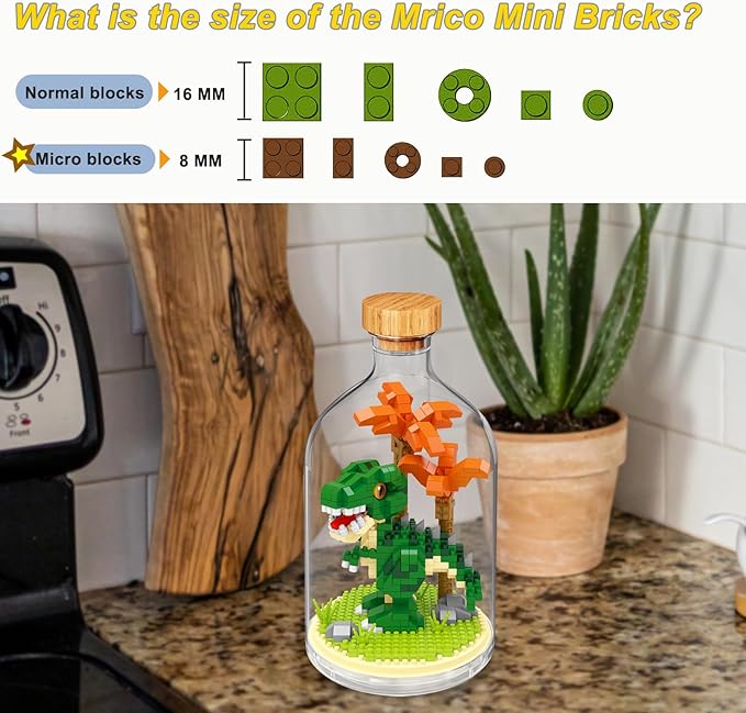 Creative Dinosaur Toy Building Set,Adult Mini Animal Friend Set,Party Favors Gift for Kids, Dinosaur Lover Office Home Decor Building Block Kits,New Year Easter Birthday Gift for Boys Girls