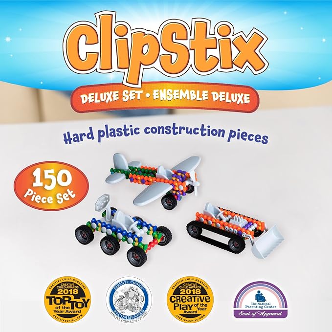 POPULAR PLAYTHINGS Clipstix Deluxe, 150 Pieces