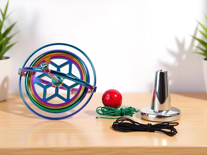 Joytech Precision Gyroscope Kill Time Metal Anti-Gravity Spinner Balance Toy Colorful JA05