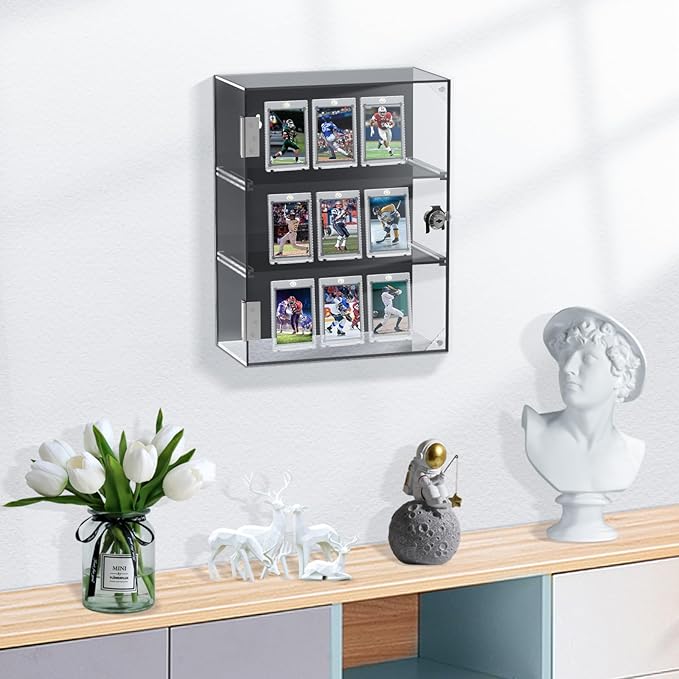 130PT Magnetic Card Holders for Trading Cards, 18ct One Card Touch Holder Baseball Card Thick Protectors Hard Plastic Magnetic Card Case Sports Football Basketball Top Loads for Cards Sleeves