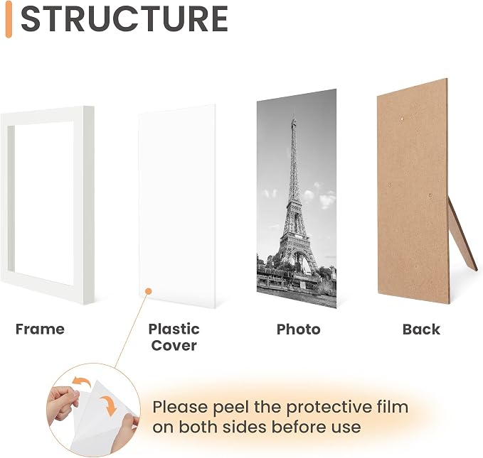 upsimples 10 Pack Picture Frames Collage Wall Decor for Mounting or Tabletop Display, Photo Gallery Frame Set for Family, Multi Sizes Including 8x10, 5x7, 4x6, White | Multi Picture Frames Collage Wall Decor, Gallery Wall Frame Set, Gift For Christmas,...
