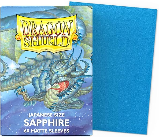 Dragon Shield | Japanese Size Card Matte Sleeves | 60 CT - Smooth & Tough Premium TCG Sleeves - Compatible with Yu-Gi-Oh, Naruto, Cardfight & Vanguard | Sapphire