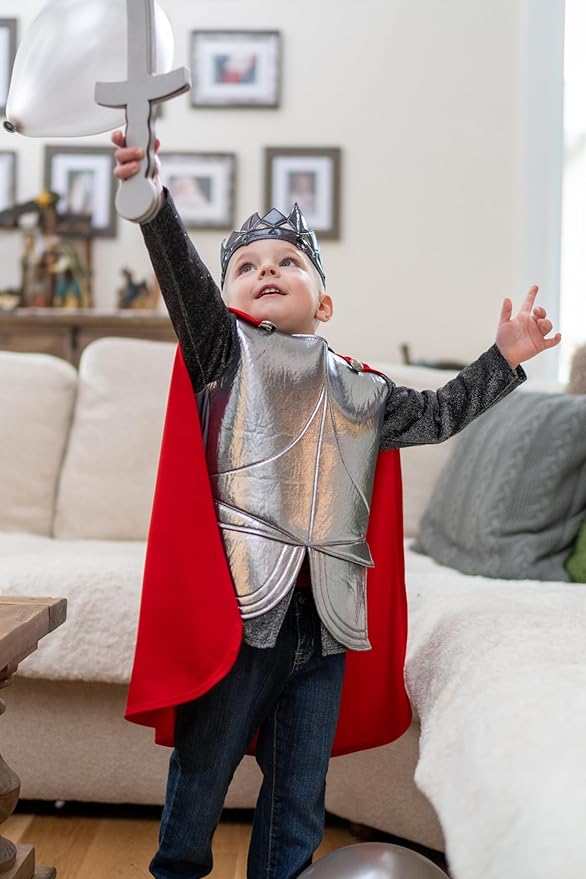 Little Adventures Royal Knight Hooded Cape and Costume - Machine Washable Child Pretend Play and Party Costume