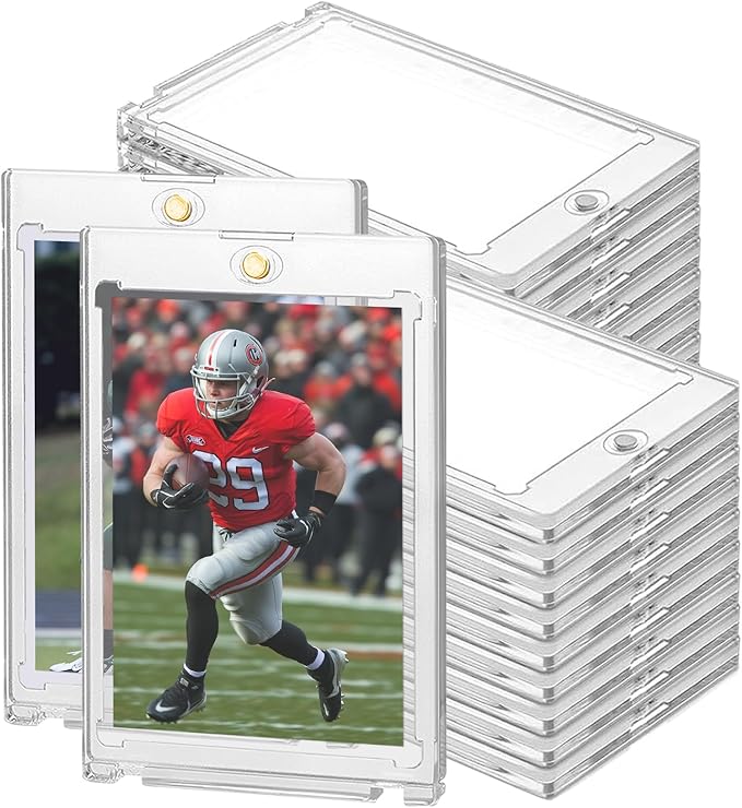 130PT Magnetic Card Holders for Trading Cards, 36ct One Card Touch Holder Baseball Card Thick Protectors Hard Plastic Magnetic Card Case Sports Football Basketball Top Loads for Cards Sleeves