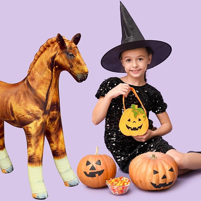 Jet Creations Inflatable Horse 38" L x 30" H – Golden Brown Blow Up Animal Toy for Kids Ages 3+ – Halloween, Fall & Western Party, Yard Display, Birthday & Holiday Decor, Photo Prop, 1 PC