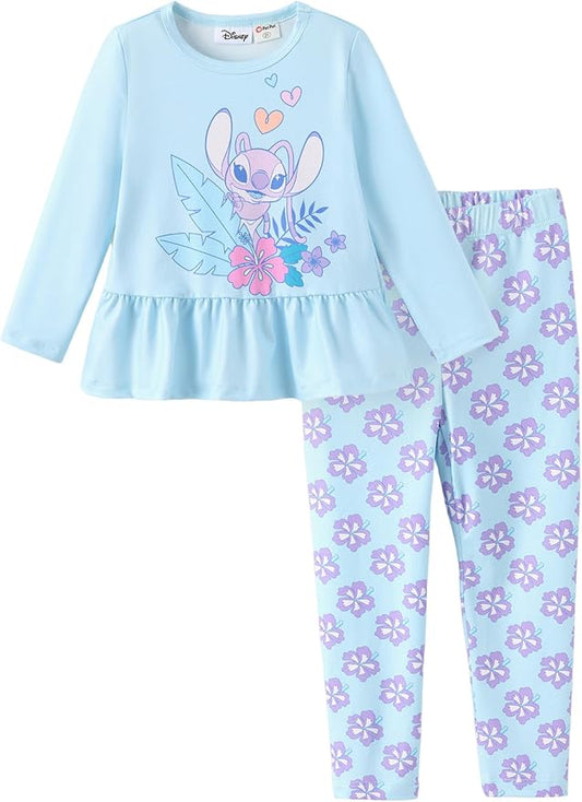 Disney Minnie Mouse Frozen Princess Marvel Toddler Girls Clothes Long Sleeve Sweatshirt + Leggings 2pcs Outfits Set 2-6Y