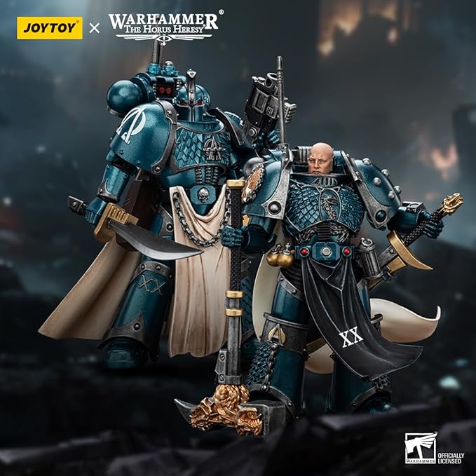 JOYTOY Warhammer The Horus Heresy 1/18 Action Figure-Alpha Legion Legion Praetor with Power Sword-Harrowmaster Armillus Dynat 2PCS-Collection Model Birthday Gifts