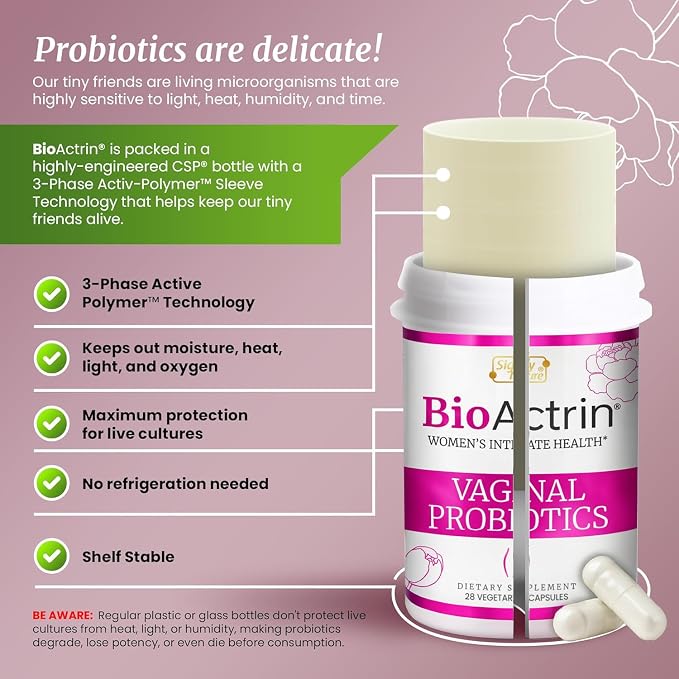 SIGNIFY NATURE Bioactrin Vaginal Probiotics for Women, 28 Pills | Bacterial Vaginosis & Yeast Balance Support, BV Probiotic, pH & Vaginitis Support, Women's Intimate Health, Daily Wellness