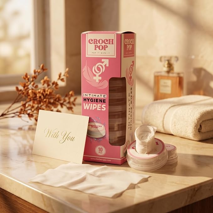 Feminine Wet Wipes for Women - 10 Count Natural Moisturizer & Biodegradable | pH-Balanced, Skin-Friendly Personal Care | Travel-Size Individually Wrapped Towelette Wipes for Daily Hygiene & Care