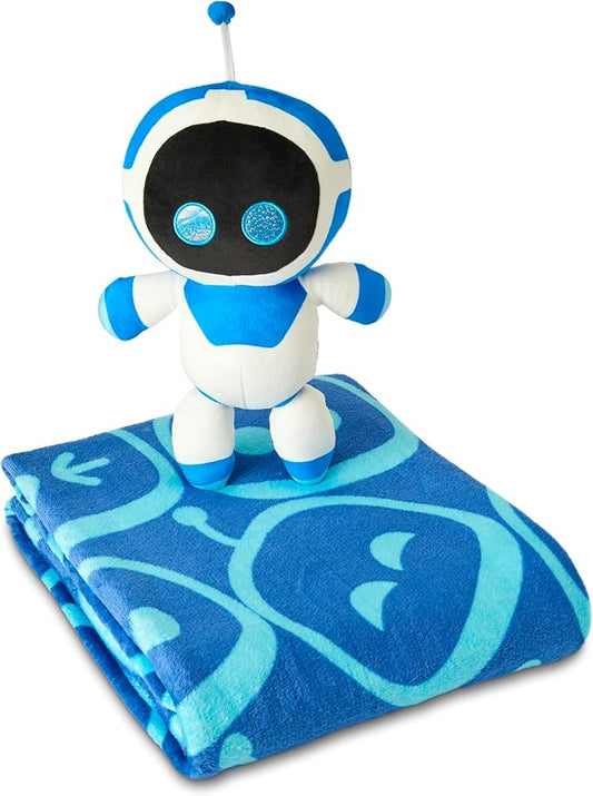 Northwest Astrobot Hugger Pillow & Silk Touch Throw Blanket Set, PlayStation Stuffed Pillow, 50x60 inch Blanket and 11 inch Plushie