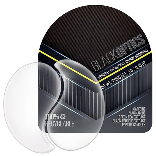 Tintark Black Optics Hydrogel Eye Patches 28 Pairs, 15-Min Revitalizing Eye Masks with Caffeine Peptides Black Truffle, Reduce Puffy Eyes Dark Circles & Wrinkles, Luxury Spa Gifts for Men & Women