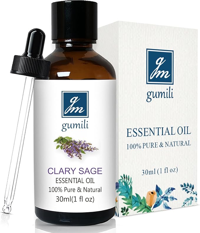 GM Gumili Clary Sage Essential Oil 1 oz-100% Pure & Undiluted Clary Sage Oil for Diffuser, Skin, Massage, DIY