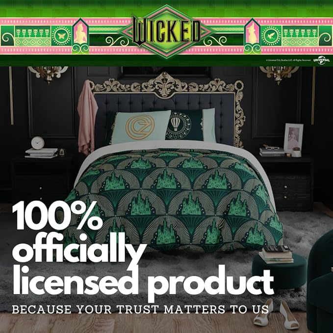 Collectibles Wicked Lux Bedding 7 Piece Super Soft Reversible Comforter and Sheet Set with Sham, Queen, (Officially Licensed Product) by Franco