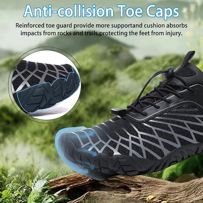Barefoot Shoes for Women & Men, Grounded Walking Hiking Barefoot Shoes, Wide Toe Box Non-Slip Water Athletic Footwear, Comfortable Vitality Barefoot Footwear, Trail Running Sneakers Unisex