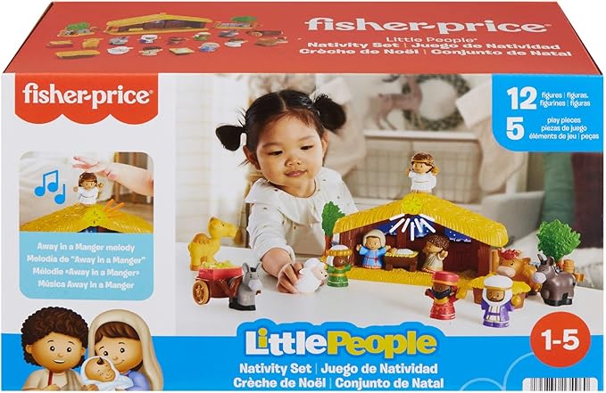 Fisher-Price Little People Toddler Toy Nativity Set with Music Lights & 18 Pieces for Christmas Pretend Play Kids Ages 1+ Years