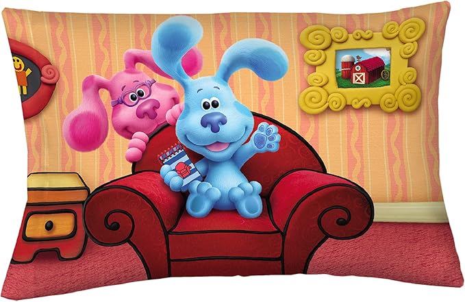 Franco Kids Bedding Super Soft Microfiber Reversible Pillowcase, 20 in x 30 in, Blues Clues