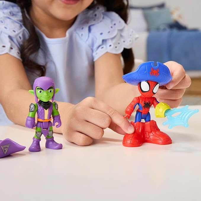 SPIDEY AND HIS AMAZING FRIENDS Marvel Water-Webs Webs Ahoy Bubble Pirate Ship Toy, 3-Inch Action Figures & Boat Playset, Super Hero Toys, 3+ Years