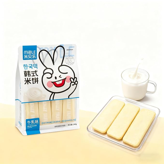 XCVFDVOR milk classic rice snack - individually packaged rice crackers with rich milk flavor - crispy rice cakes 240g/8.46oz