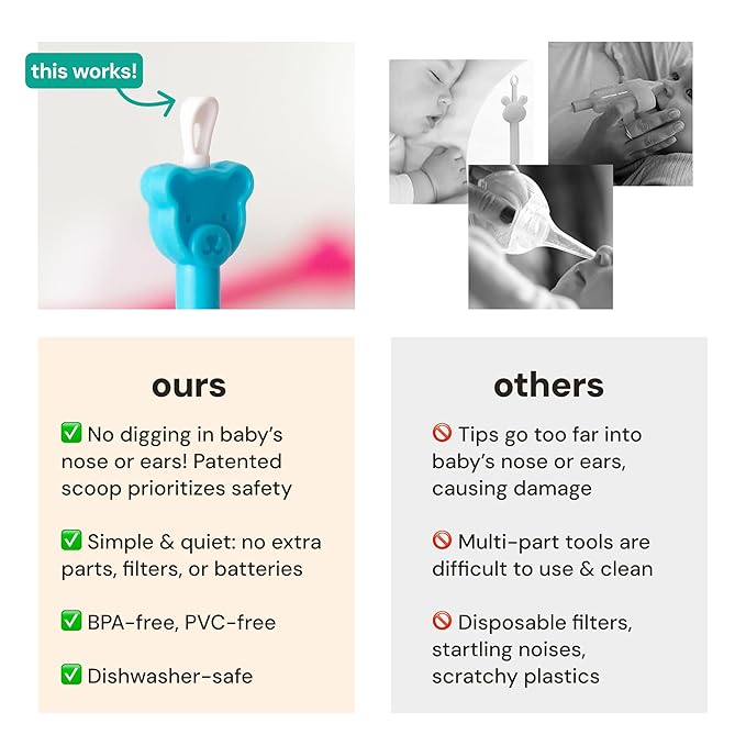 oogiebear: Baby Nose Cleaner & Ear Wax Removal Tool - Safe Booger & Earwax Removal for Newborns, Infants, Toddlers - Dual-Ended - Essential Baby Stuff, Diaper Bag Must-Have, with CASE