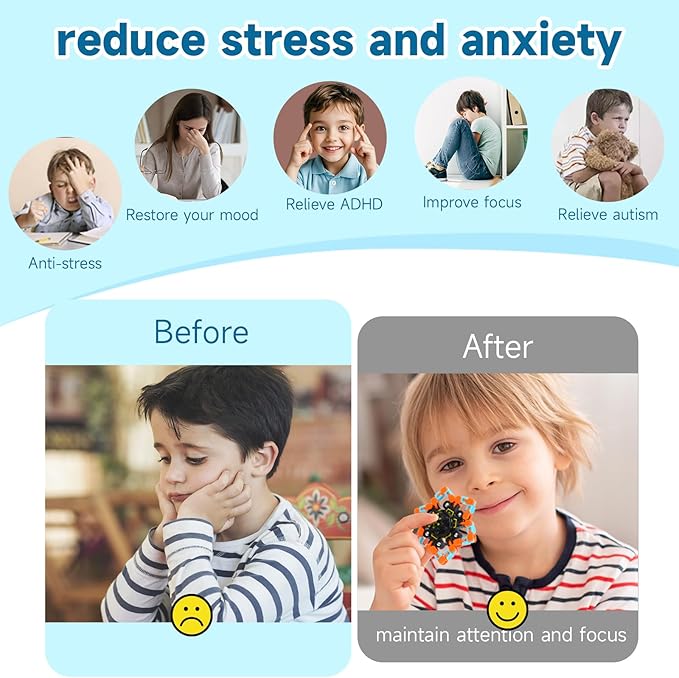 4 Pcs Fidget Toys Transformable Fidget Spinners Autism ADHD Anxiety Stress Relief Sensory Toys for Kids and Adults Deformable Robot Spinner Fingertip Gyros for Party Favors Prizes (GlowOrangeBlue)