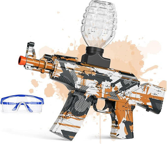 Gel Ball Blaster, Splat Gel Gun for Precision Shooting, Electric Water Ball Blaster Gun with Top Loading Design, Great for Competitive Team Play, Ages 15+ (Orange)