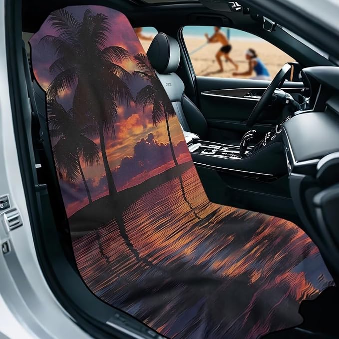 INSTANTARTS Coconut Beach Car Seat Towel Covers Yoga Towel Car Seat Cover Car Towel for Camping Trave