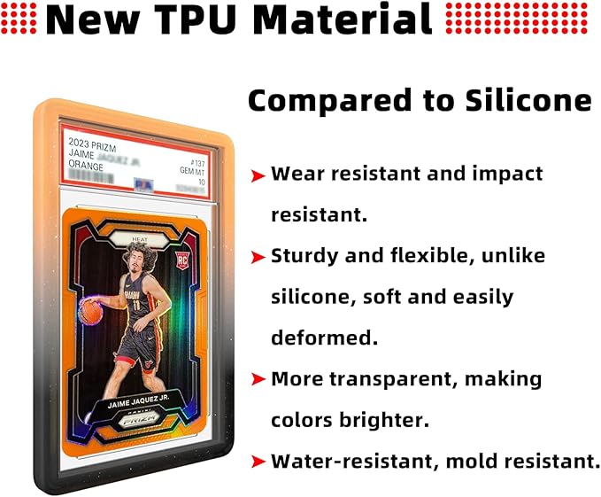 NAKIS Slab Guard for PSA Graded Cards, 2-Pack TPU Slab Protector Graded Guard Bumper Guard for PSA Graded Card Only, Gradient Color Glitter Limited Edition, Yellow-Black