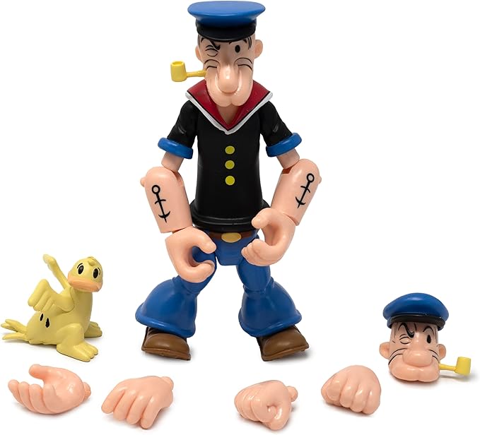 Boss Fight Studio Popeye Classics Set of 4 Action Figures - White & Black Sailor Suit, White & Black First Appearance - Highly Articulated Collectible Figurines, Accessories, & Alternate Parts - 1:12