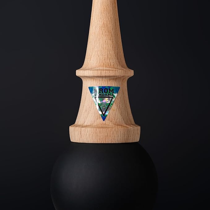Kendama Toy POP Black - High Wood Quality - Extra Strong - for Beginner and Pro - Gift Pack : Extra String + Stickers