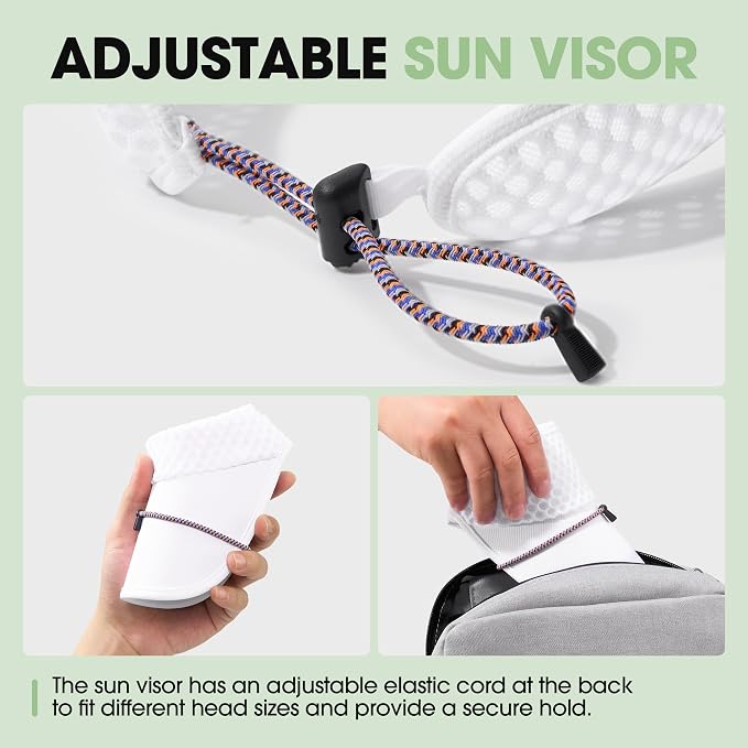 Breathable Mesh Sun Visor Lightweight Sport Hat for Men Women | Adjustable Elastic Machine Washable Moisture Wicking Quick Dry Comfortable Sun Protection for Golf Running Tennis Hiking