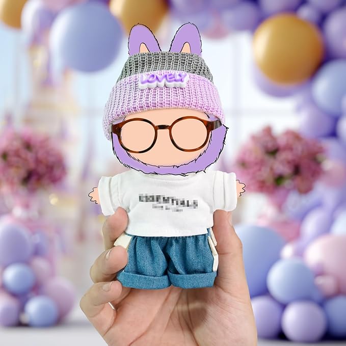 4 Piece 17cm Cool Doll Clothes and Accessories Set Stylish Hat Top Pants Outfit Edgy Doll Fashion Sets