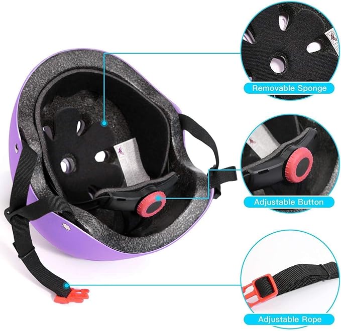 Color Gradient Adjustable Kids Bike Helmet Toddler Helmets for 3-5-8-14 Years Kids Girls Boys Youth Bicycle Helmet for Scooter Balance Bike Roller Skating Skateboard