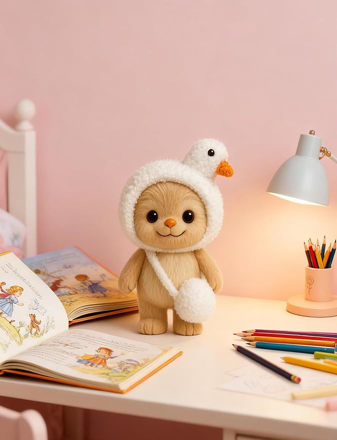 17cm Doll Clothes Outfit (No Doll), Stylish Cute Plush Doll Clothes with Designer Accessories, Clothes for 17cm Dolls, White Swan Style