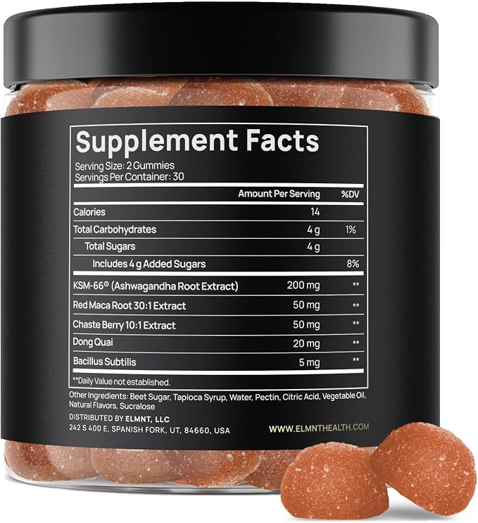 4,050mg Libido Support for Women KSM66® Ashwagandha Gummies + 30x Strength Red Maca Root - High Potency Libido, Mood & Testosterone Booster for Women Fast Acting - Natural Aphrodisiac Spicy Gummies
