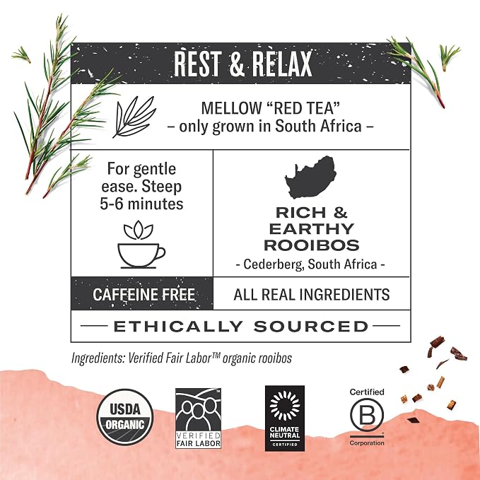 Numi - Organic Rooibos Tea, 100 Bulk Herbal Tea Bags, Caffeine Free