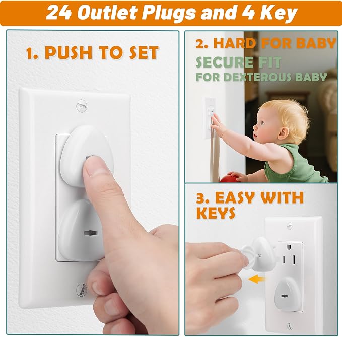 Baby Proofing Kit 112 Pack – Complete Baby Proofing Essentials Set with Magnetic Cabinet Locks, Door Lever Lock, Stove Knob Safety Covers, Corner Protectors, Outlet Plug Covers & Furniture Straps