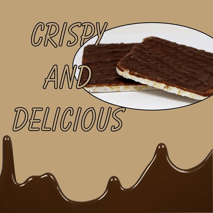 Dark Chocolate Rice Cakes - Chocolate Coated Rice Cake Snacks - Whole Grain Dairy Free Gluten Free - Healthy Low Calorie Snacks - Kosher - 3 Pack - 6 Cakes Per Pack - 18 Total