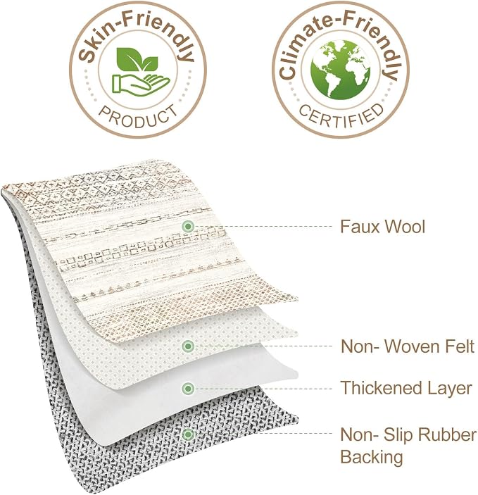 Nakagishi Boho 4x6 Area Rug Living Room Rugs Machine Washable Multi Color | Soft, Pet & Kid Friendly, Carpet for Living Room/Bedroom/Office/Kitchen/Nursery, Daily Home Decor Stain Resistant Moroccan