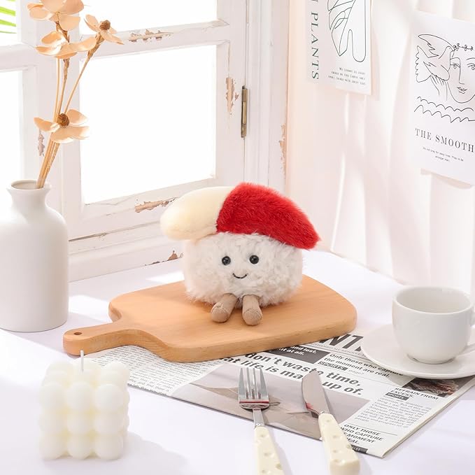 Apricot Lamb Arctic Shellfish Sushi Stuffed Animals for Kids, Soft Cute Plush Toys for Baby Girl and Boy, 3.5 Inches