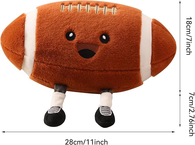 Funny Football Pillow with Legs – Cute Stuffed Animal Toy for Boys Girls, Football Throw Pillow Gift for Room Decor, Couch or Bed (Football 9 Inch)