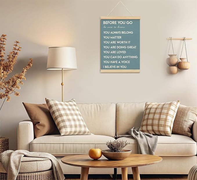 foedor Blue Health Positive Classroom Office Wall Art Decor,12x16 Inch | Affirmations Inspirational Therapist Nurse Wall Art Decor for Kids Teen Girls Room Playroom Wall Decor Wood Posters Framed